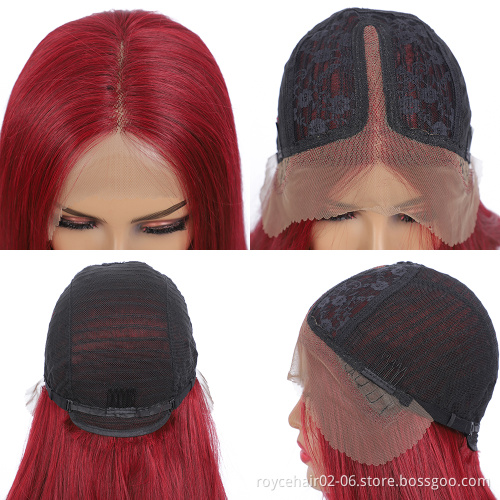 Cheap 10a Ombre 100% Mink Brazilian Virgin Human Hair Weave Cuticul Aligned 99J T Part Lace Front Wig